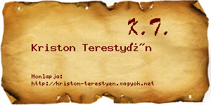 Kriston Terestyén névjegykártya